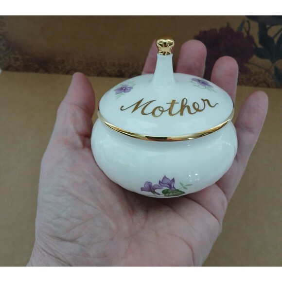Mother Trinket Ring Dish Mom Gift Masterpiece Bone China Small Jewelry Holder - Picture 1 of 8